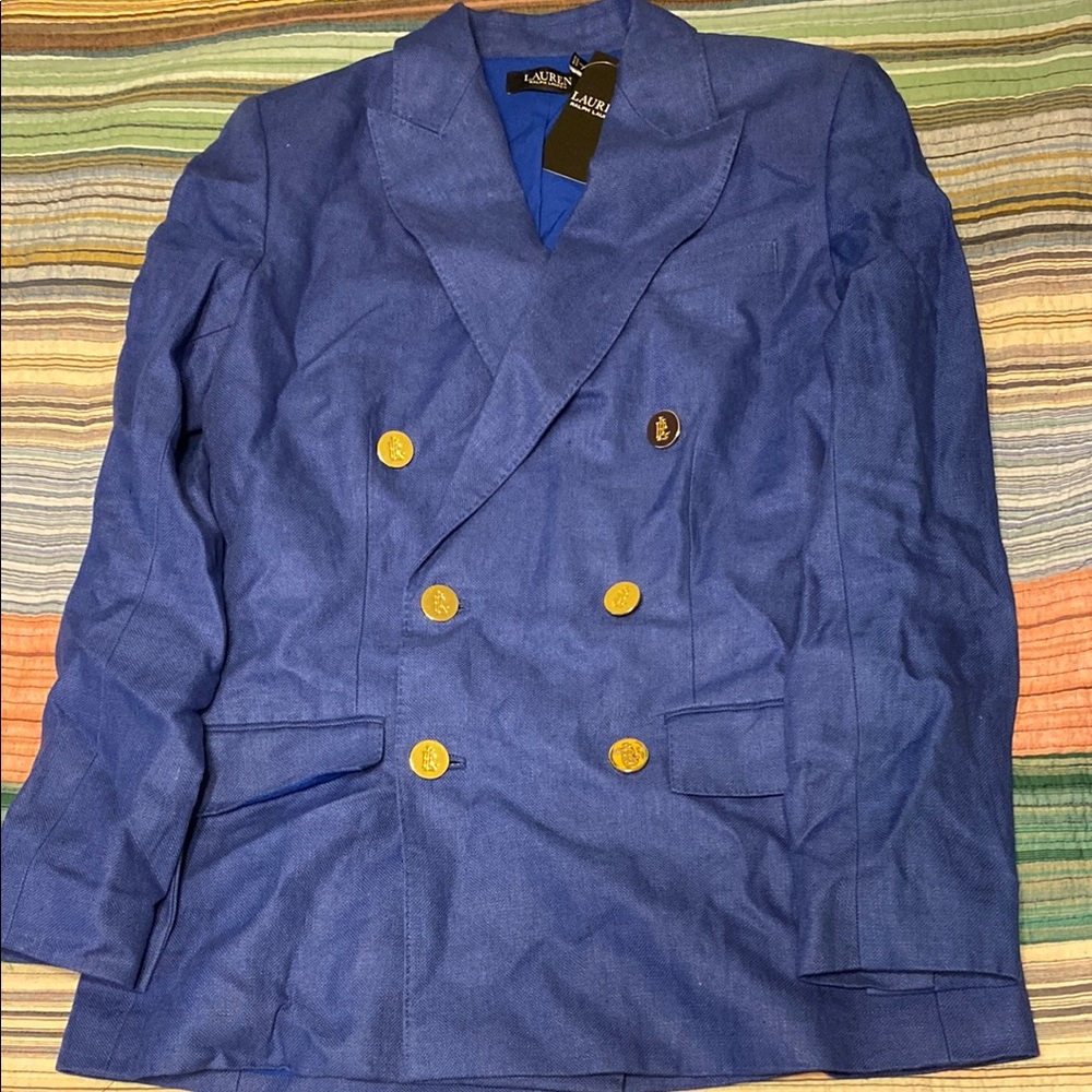 Lauren Ralph Lauren Blue Double Beast Blazer